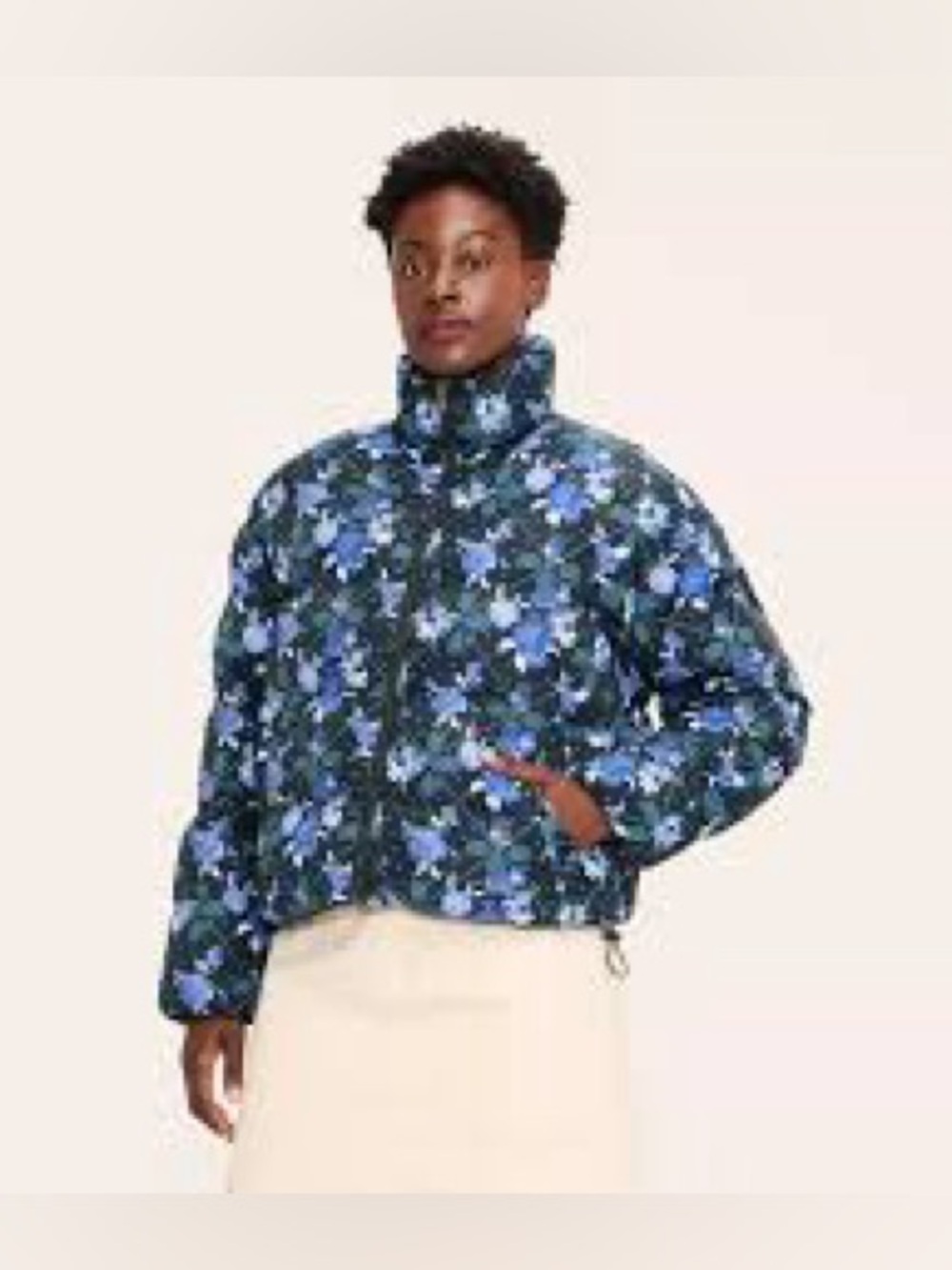 Woolrich x Target Blue Floral Puffer Jacket Size L VGUC